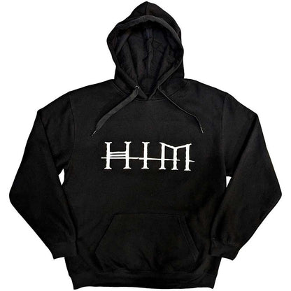 HIM Unisex Pullover Hoodie: Logo (Black) (Back Print)