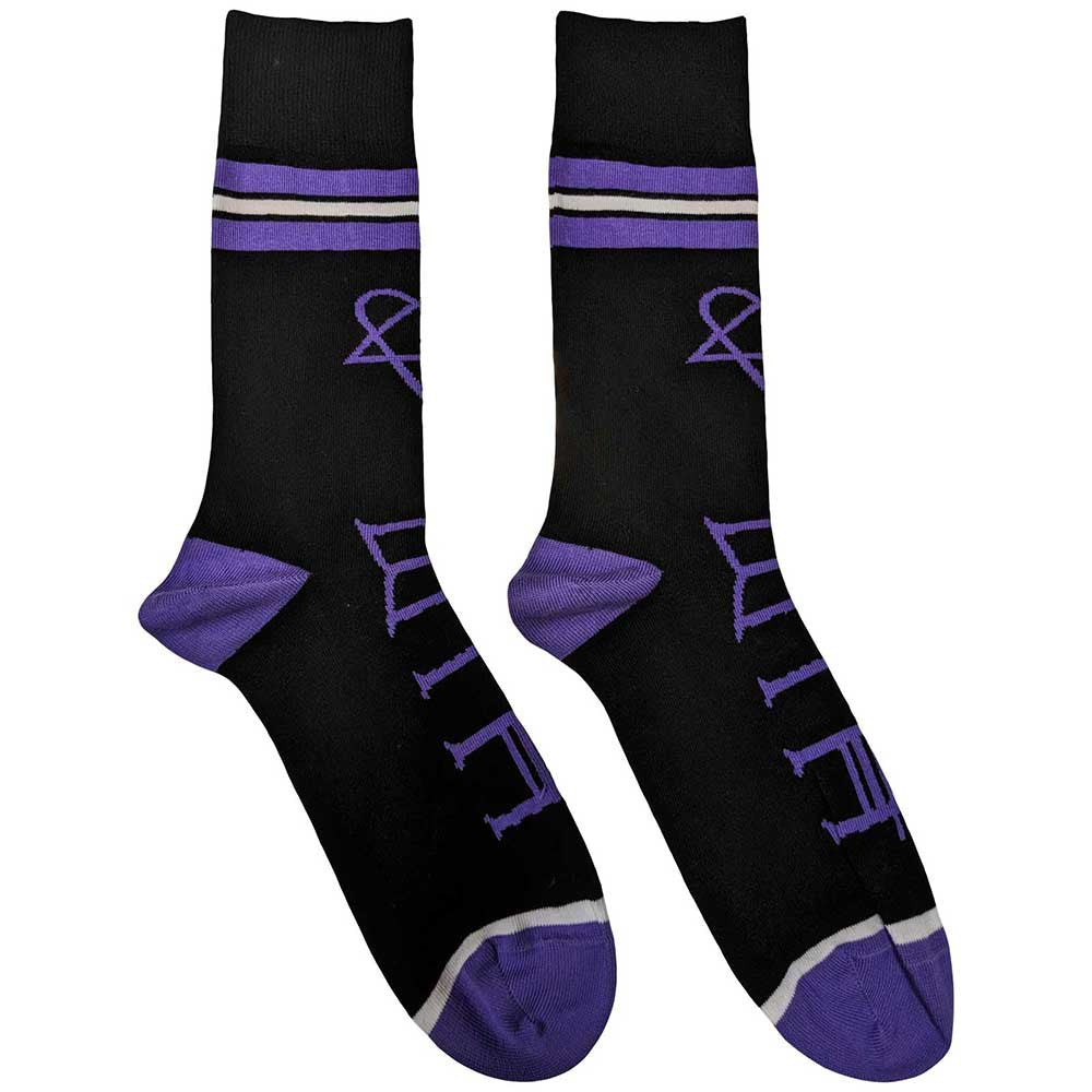HIM Unisex Ankle Socks: Heartagram &amp; Logo (Black) (UK Size 7 - 11)
