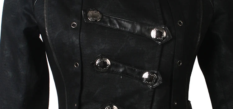 SOLD! Gothic Mens Long Winter Coat (✦ Punk Rave) Y-364 - ONE-OFF/Einzelstück - Size X-Large