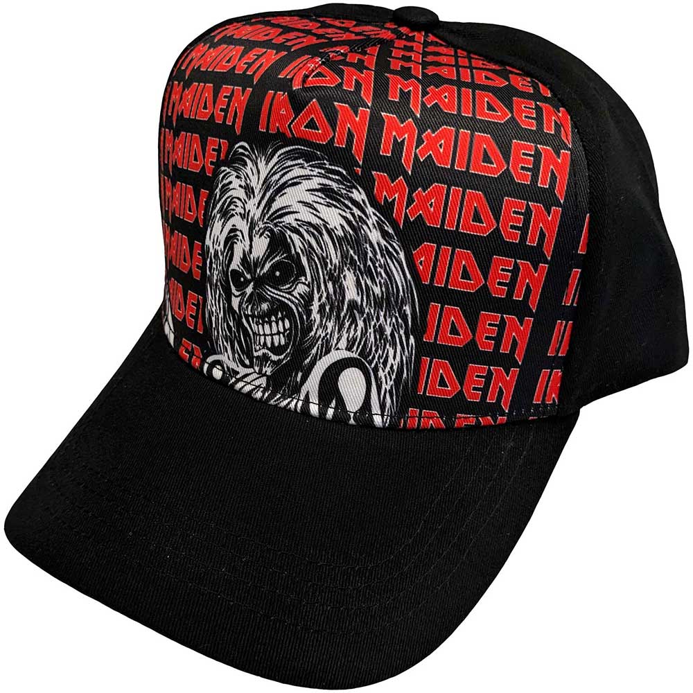 Iron Maiden Unisex Baseball Cap: Eddie Logo Repeat (Black)