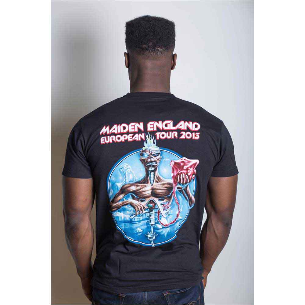 Iron Maiden Unisex T-Shirt: Euro Tour (Black) (Back Print)