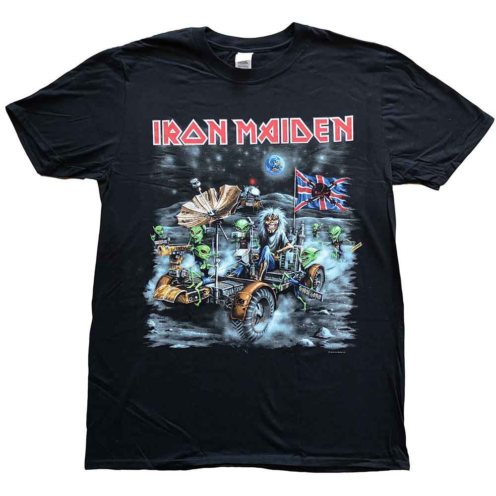 Iron Maiden Unisex T-Shirt: Knebworth Moon buggy (Black)