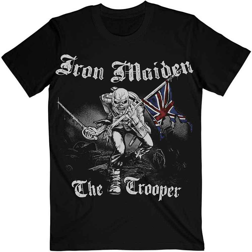 Iron Maiden Unisex T-Shirt: Sketched Trooper (Black) (Back Print)