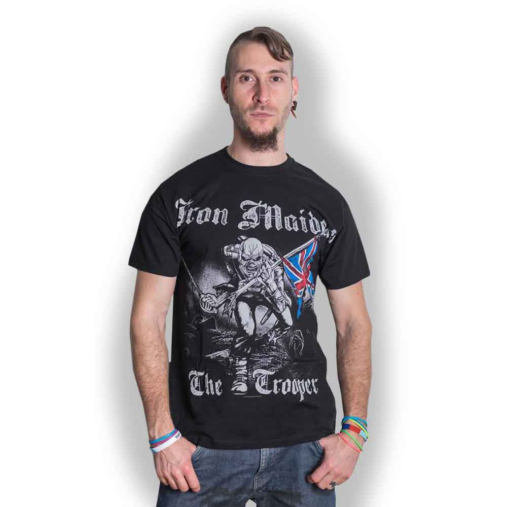 Iron Maiden Unisex T-Shirt: Sketched Trooper (Black) (Back Print)