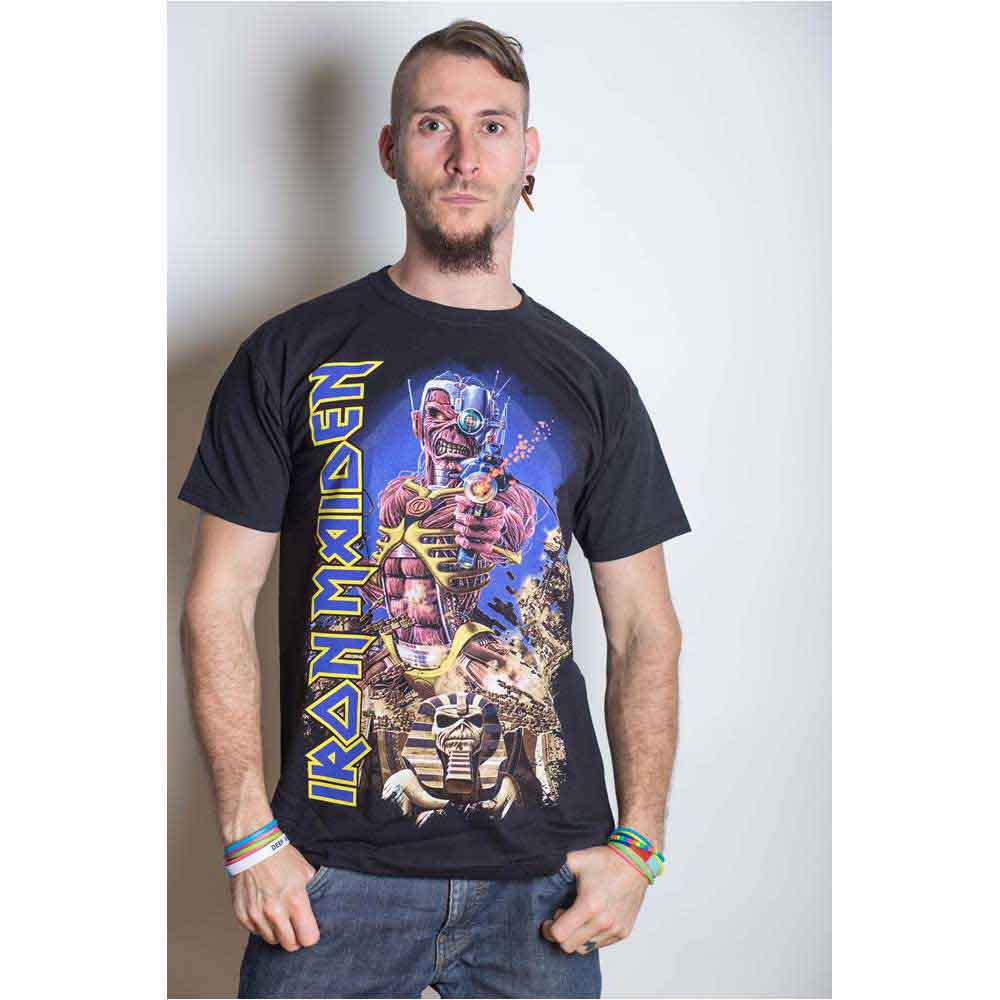 Iron Maiden Unisex T-Shirt: Somewhere Back in Time (Black) 