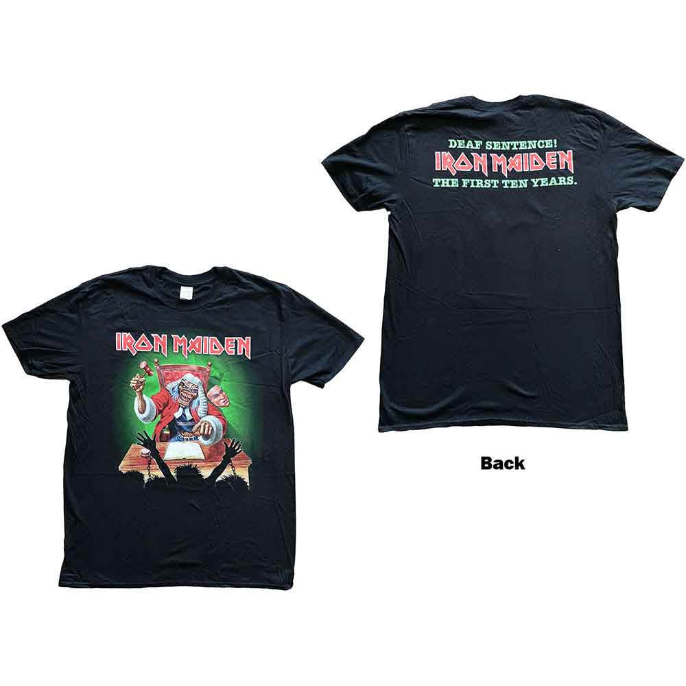 Iron Maiden Unisex T-Shirt: Deaf Sentence (Black) (Back Print)