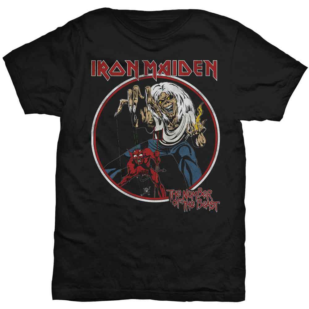 Iron Maiden Unisex T-Shirt: Number Of The Beast Vintage (Black)