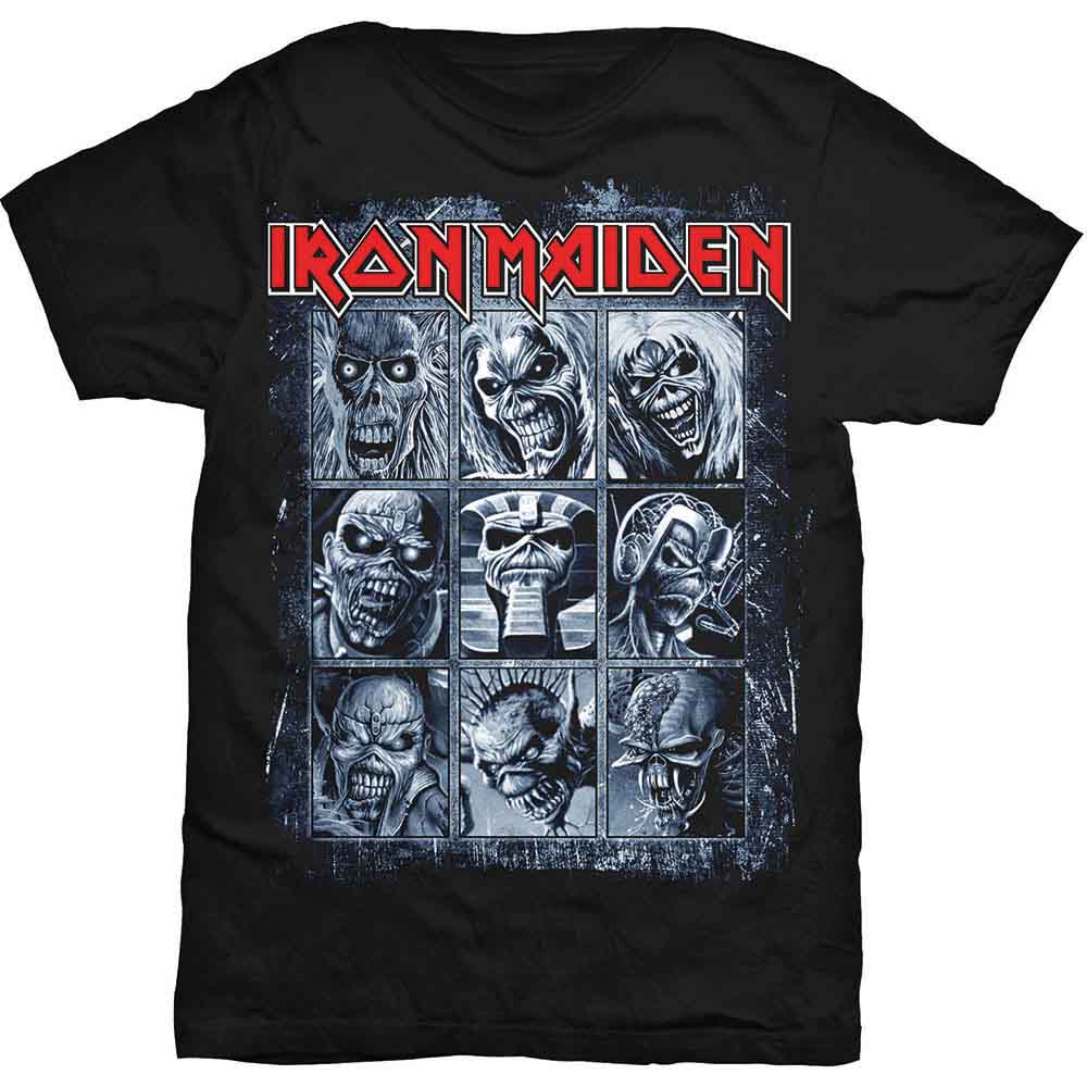 Iron Maiden Unisex T-Shirt: Nine Eddies (Black)