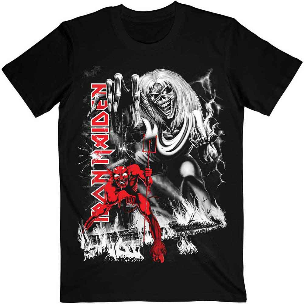 Iron Maiden Unisex T-Shirt: Number Of The Beast Jumbo (Black) (Back Print)
