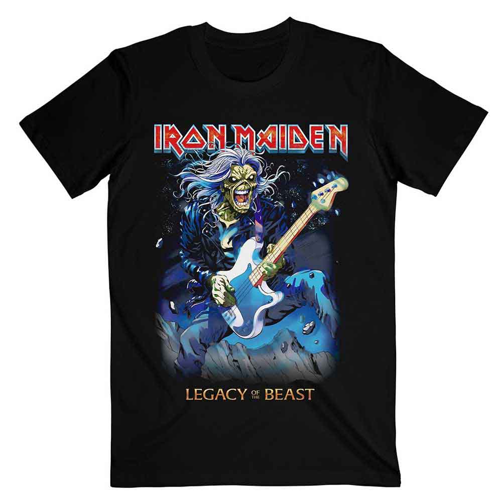 Iron Maiden Unisex T-Shirt: Eddie on Bass (Black)