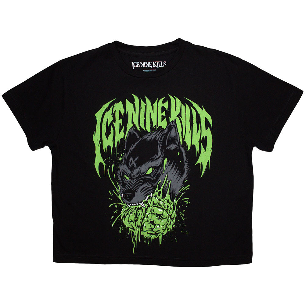 Ice Nine Kills Ladies Crop Top: Wolf (Black)