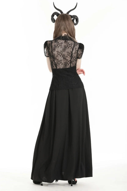 Gothic black sexy lace hollow out blouse (✦ Dark In Love)