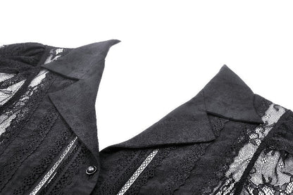 Gothic black sexy lace hollow out blouse (✦ Dark In Love)