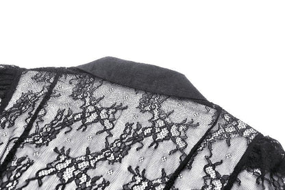 Gothic black sexy lace hollow out blouse (✦ Dark In Love)