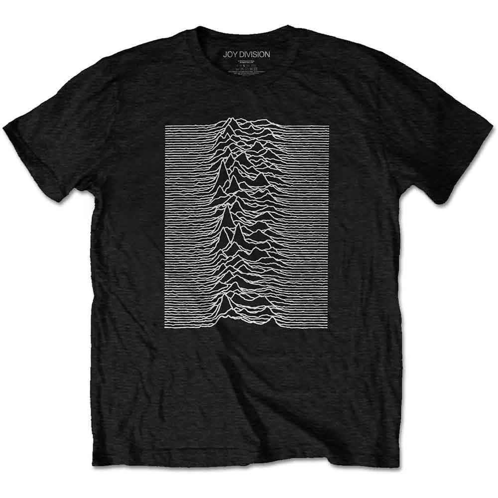 Joy Division Unisex T-Shirt: Unknown Pleasures (Black) (Back Print)