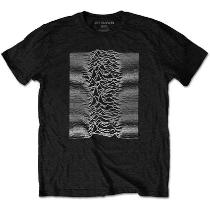 Joy Division Unisex T-Shirt: Unknown Pleasures (Black) (Back Print)
