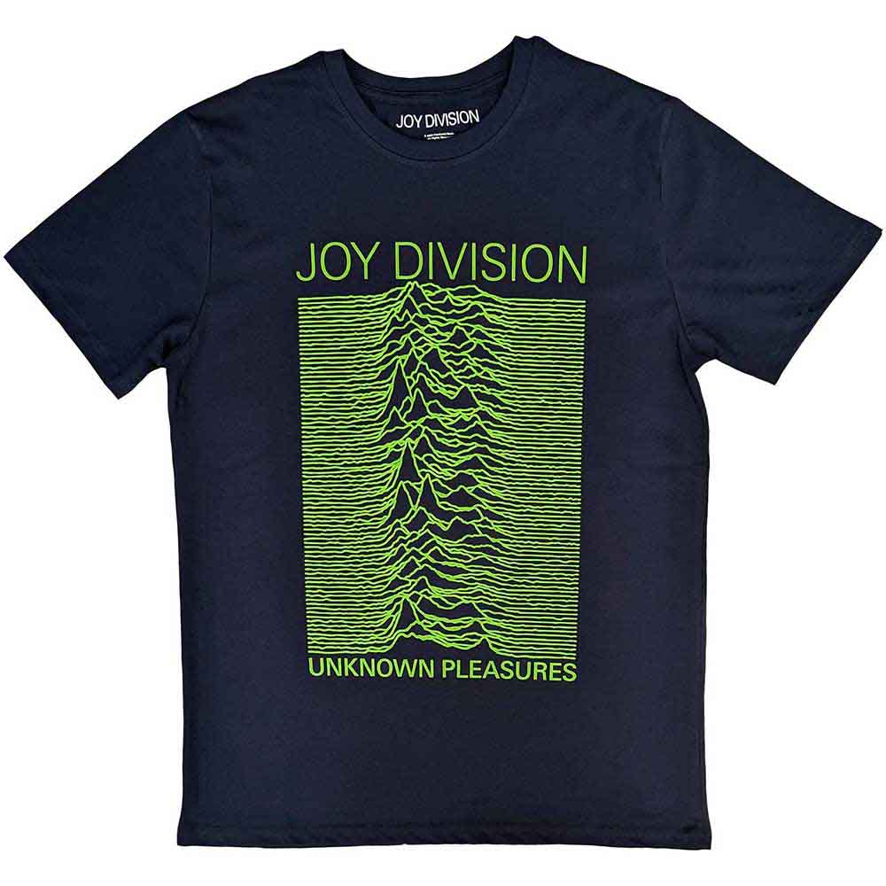 Joy Division Unisex T-Shirt: Unknown Pleasures FP (Navy Blue) 