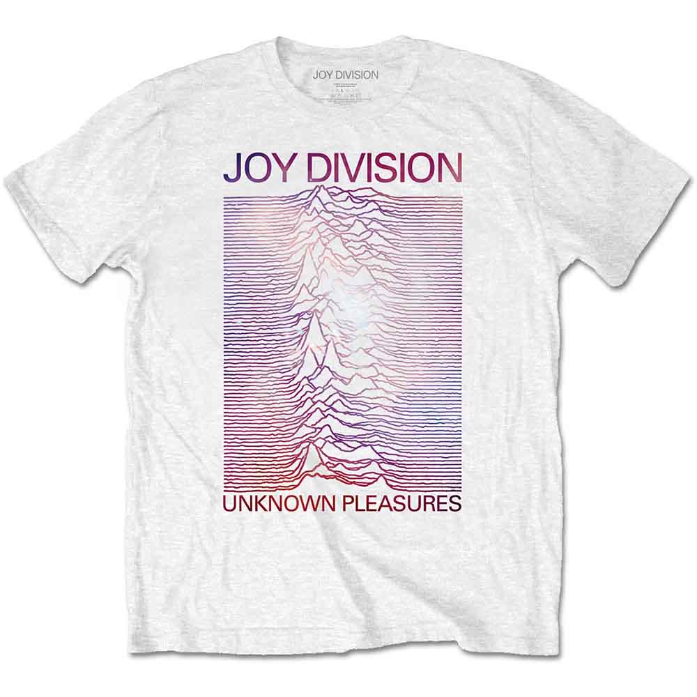 Joy Division Unisex T-Shirt: Space - Unknown Pleasures Gradient (White)