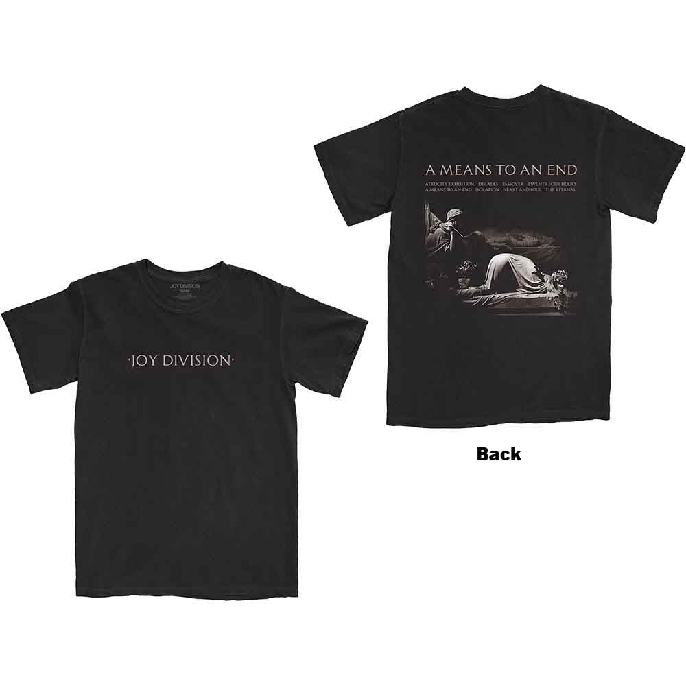 Joy Division Unisex T-Shirt: A Means To An End (Black) (Back Print) 