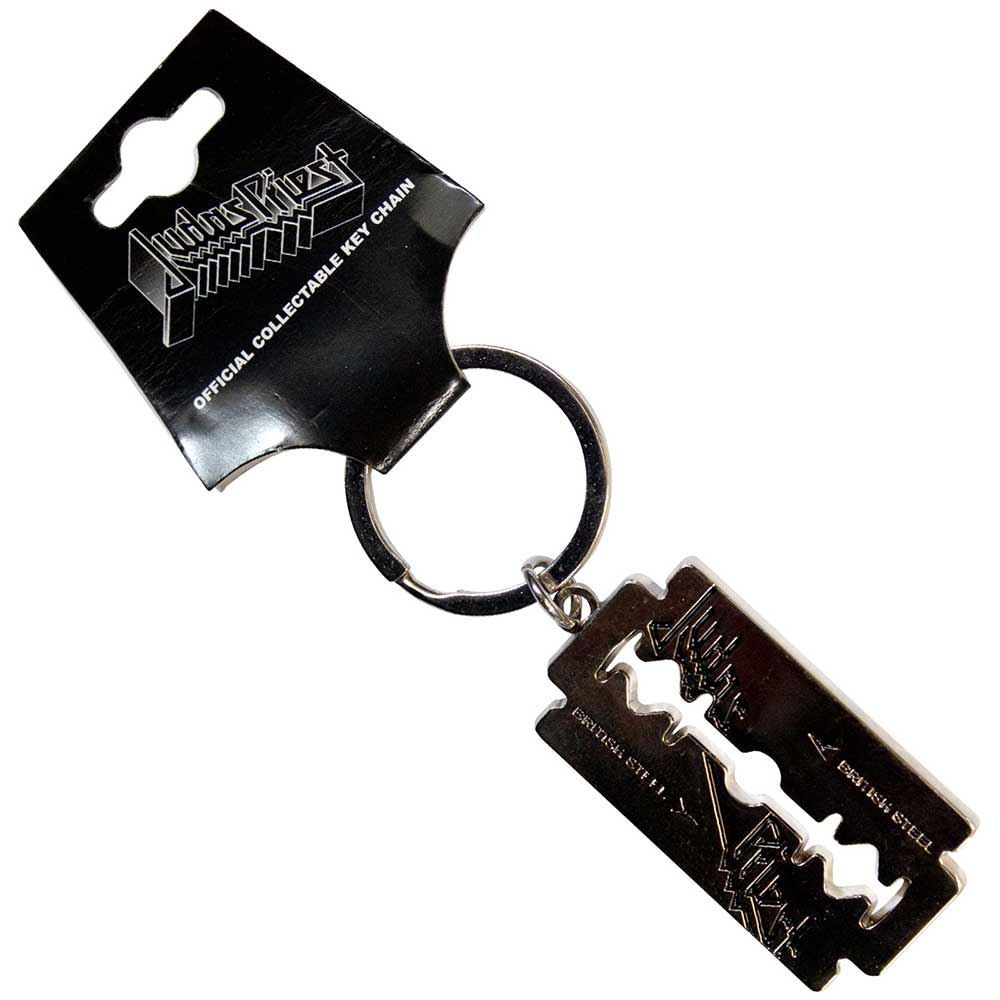 Judas Priest Keychain: British Steel Razor Blade 