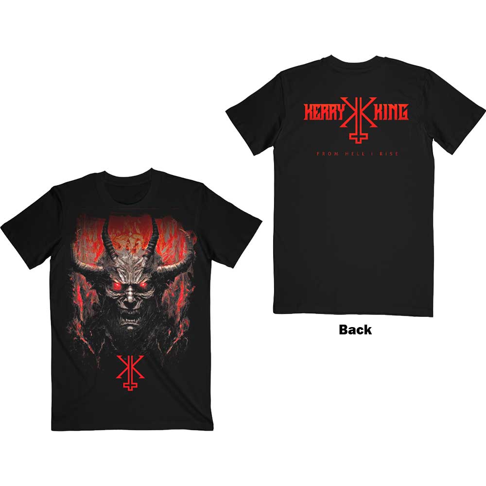 Slayer Kerry King Unisex T-Shirt: From Hell I Rise F&amp;amp;B (Black) (Back Print) 