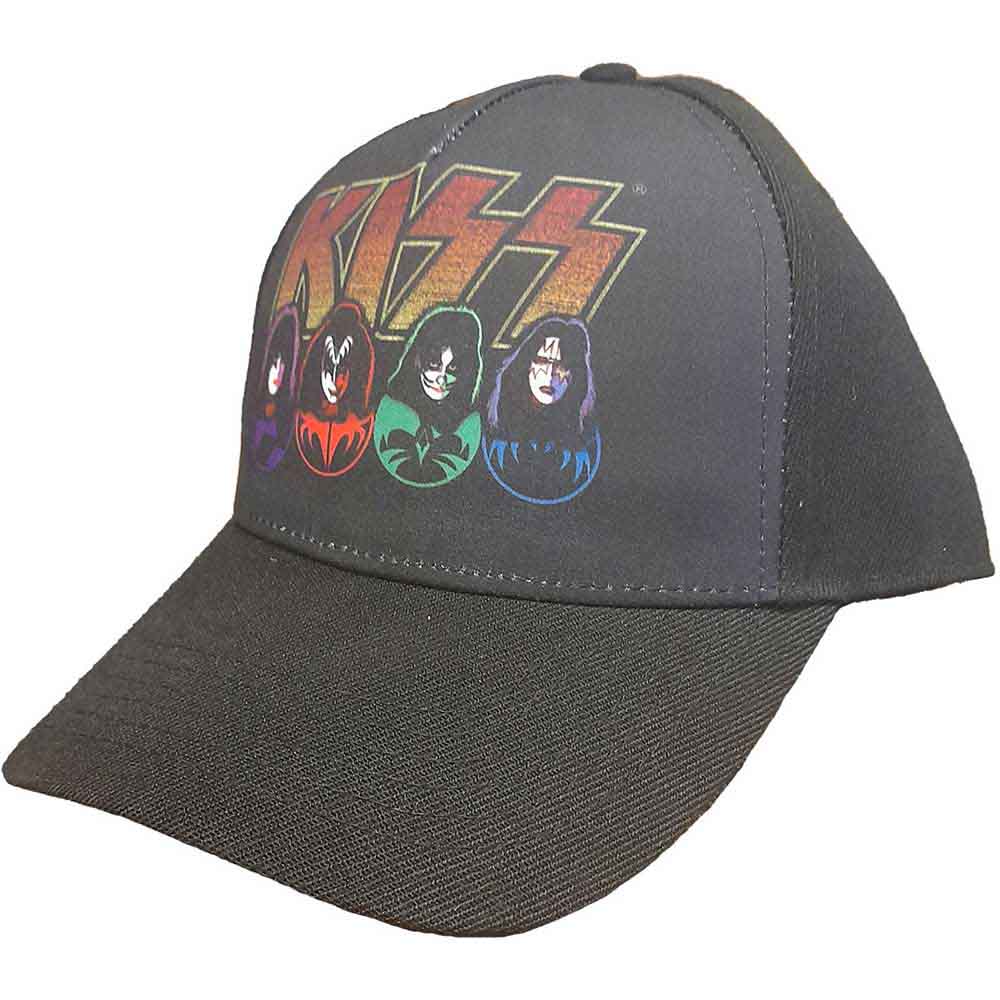 KISS Unisex Baseball Cap: Logo - Faces &amp; Icons (Black)