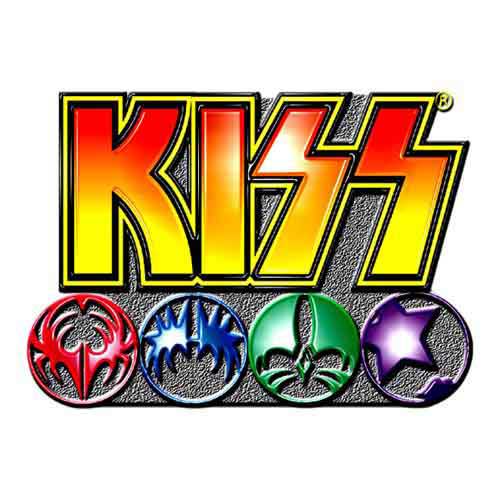 KISS Pin Badge: Logo &amp; Icons