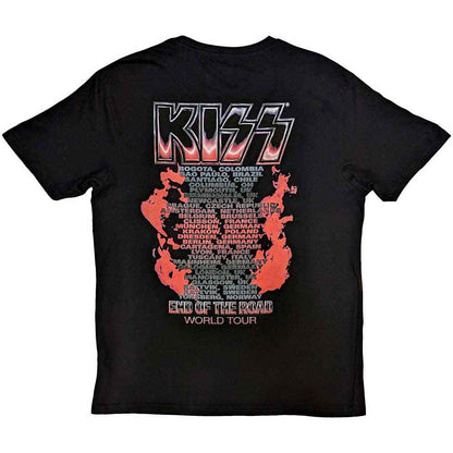KISS Unisex T-Shirt: End Of The Road Tour Red (Black) (Back Print)