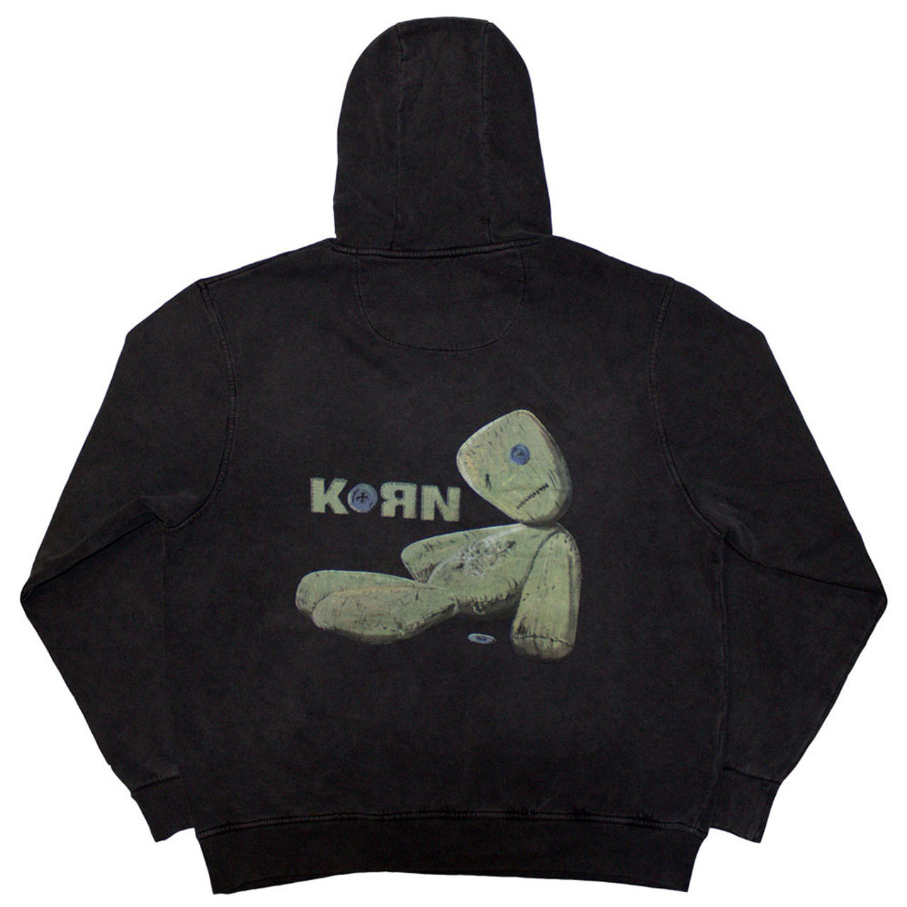 Korn Unisex Stone Wash Pullover Hoodie: Doll Issues (Charcoal Grey) (Back Print &amp; Wash Collection)