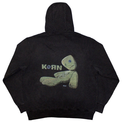 Korn Unisex Stone Wash Pullover Hoodie: Doll Issues (Charcoal Grey) (Back Print &amp; Wash Collection)