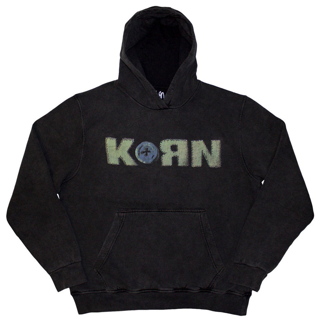 Korn Unisex Stone Wash Pullover Hoodie: Doll Issues (Charcoal Grey) (Back Print &amp; Wash Collection)