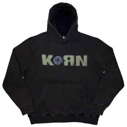 Korn Unisex Stone Wash Pullover Hoodie: Doll Issues (Charcoal Grey) (Back Print &amp; Wash Collection)