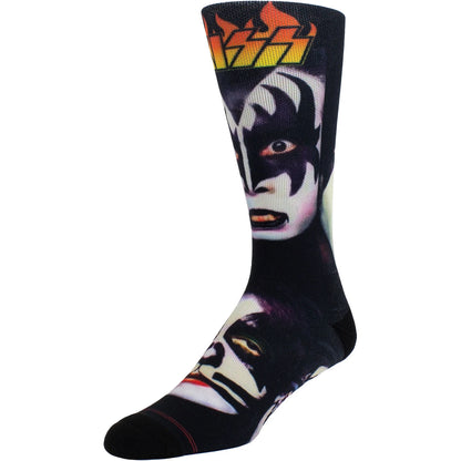 KISS Unisex Crew Socks: Faces Sublimation (Black) (UK Size 6.5 - 11)