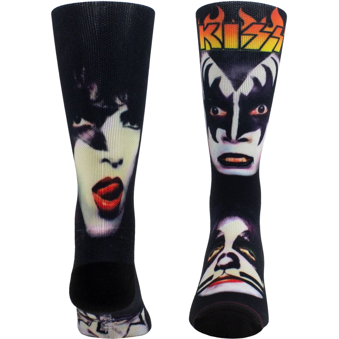 KISS Unisex Crew Socks: Faces Sublimation (Black) (UK Size 6.5 - 11)