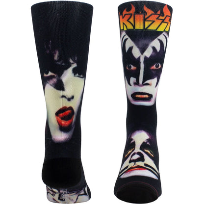 KISS Unisex Crew Socks: Faces Sublimation (Black) (UK Size 6.5 - 11)