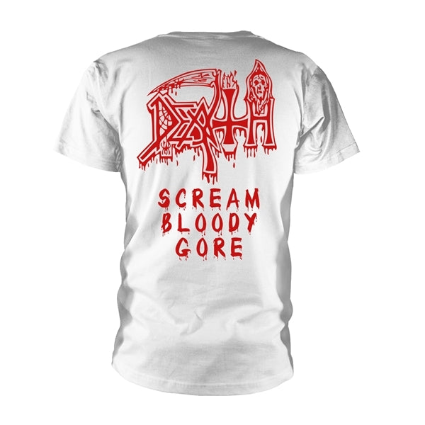Death Unisex T-Shirt: Scream Bloody Gore (White)