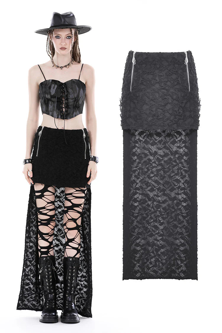 Punk devil hands high low skirt (✦ Dark In Love)