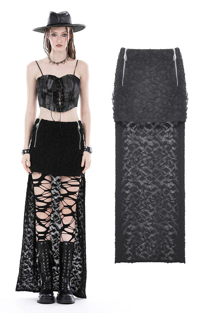 Punk devil hands high low skirt (✦ Dark In Love)