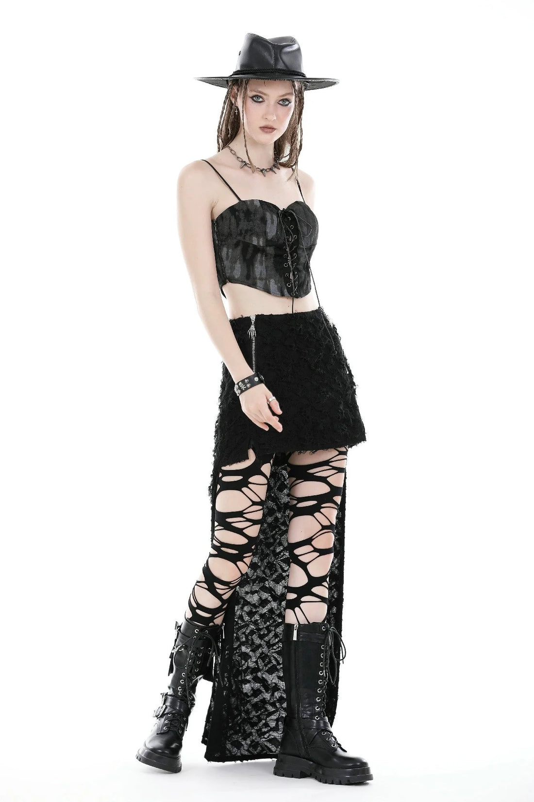 Punk devil hands high low skirt (✦ Dark In Love)