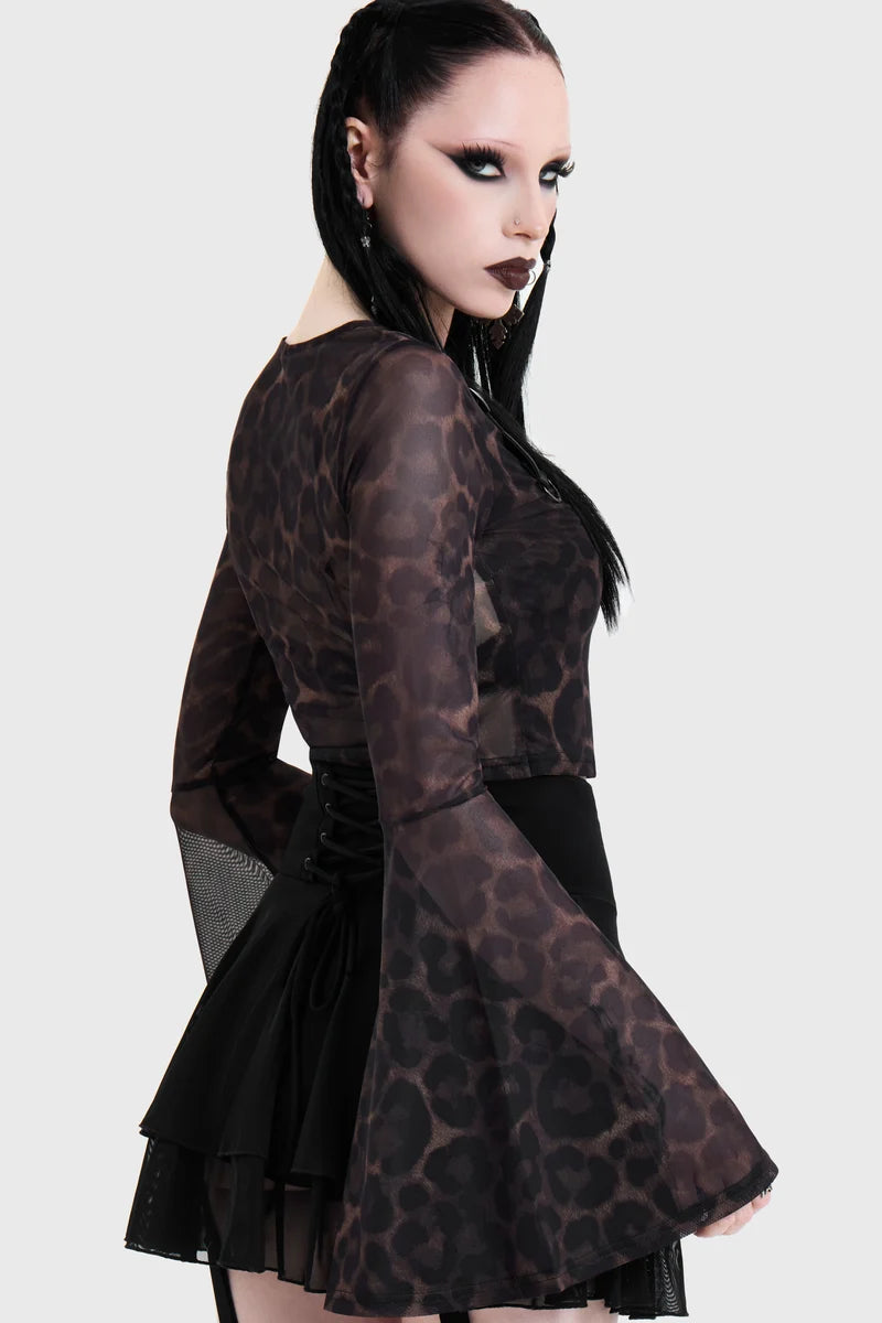 Leopard Flared Sleeve Top(✦ Killstar)