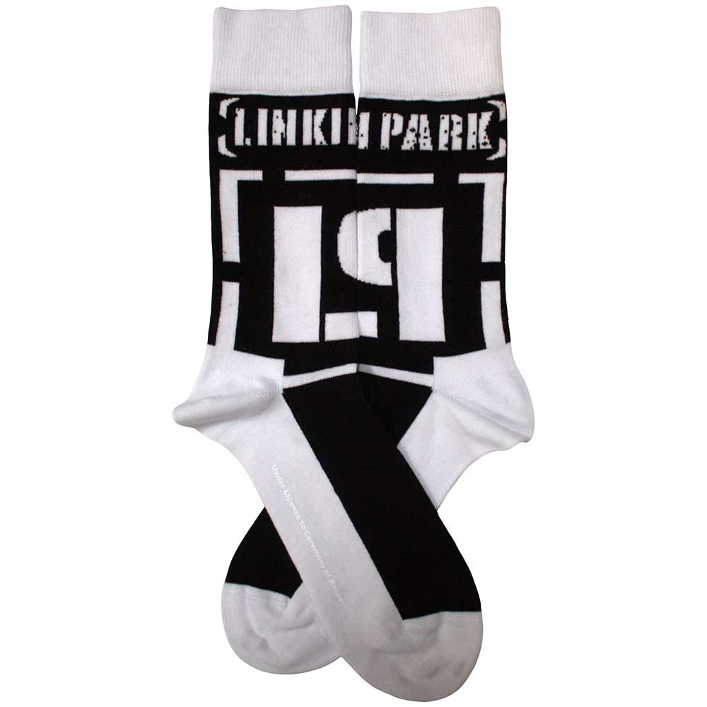 Linkin Park Unisex Ankle Socks: Brackets Logo (Black) (UK Size 7 - 11)