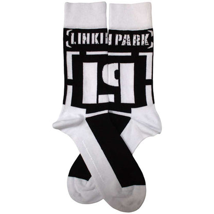 Linkin Park Unisex Ankle Socks: Brackets Logo (Black) (UK Size 7 - 11)