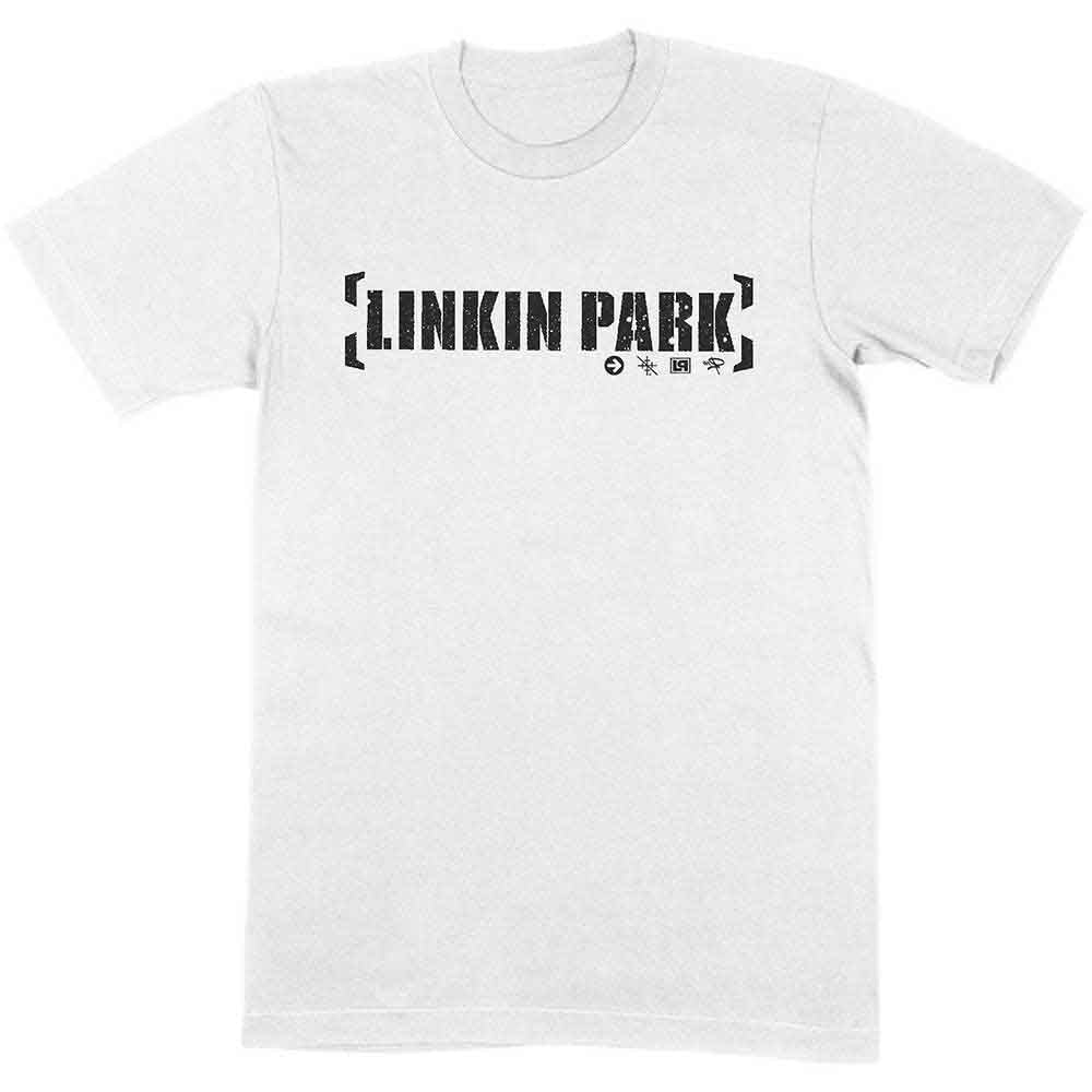 Linkin Park Unisex T-Shirt: Bracket Logo (White) 