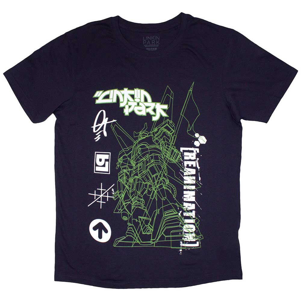 Linkin Park Unisex T-Shirt: Reanimation Robot Sketch (Navy Blue) 