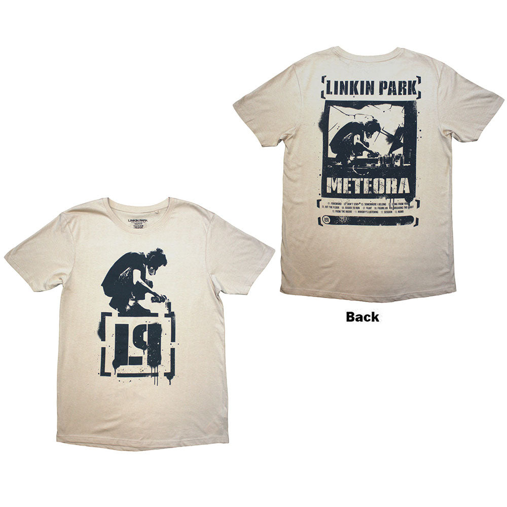Linkin Park Unisex T-Shirt: Meteora (Sand) (Back Print)