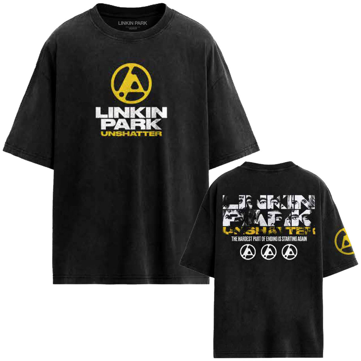 Linkin Park Unisex T-Shirt: Unshatter The Hardest Part (Black) (Back Print)