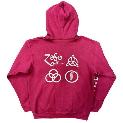 Hoodie: Symbols (Maroon Red) (Back Print)