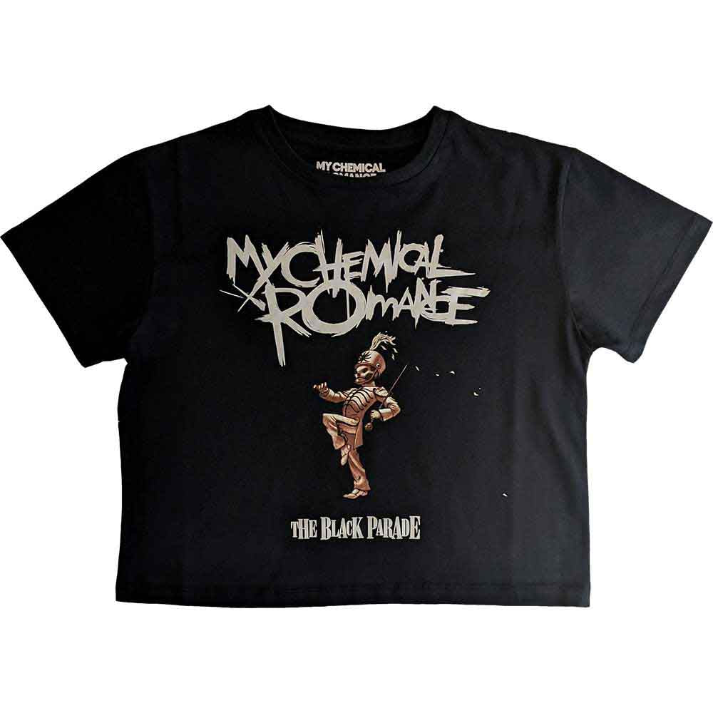 My Chemical Romance Ladies Crop Top: The Black Parade (Black)