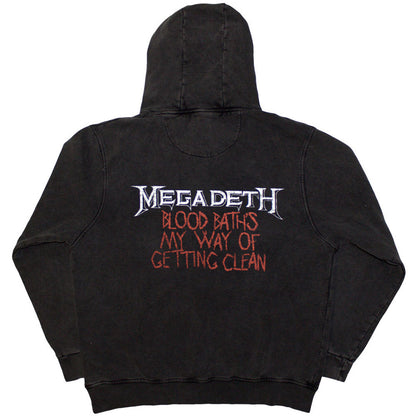 Megadeth Unisex Stone Wash Pullover Hoodie: Black Friday (Charcoal Grey) (Back Print &amp; Wash Collection)