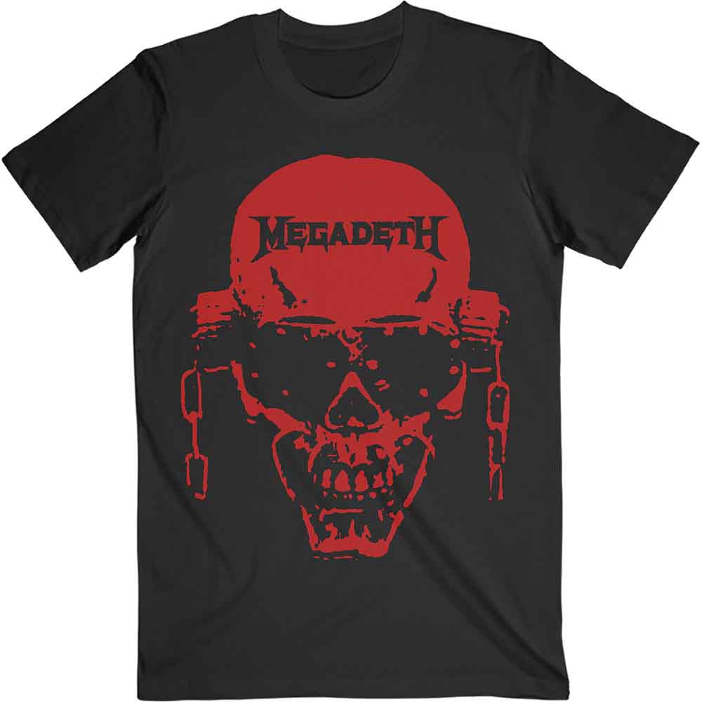 Megadeth Unisex T-Shirt: Vic Hi-Contrast Red (Black)